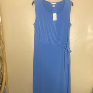 Christopher & Banks Blue Sheath Midi Dress
